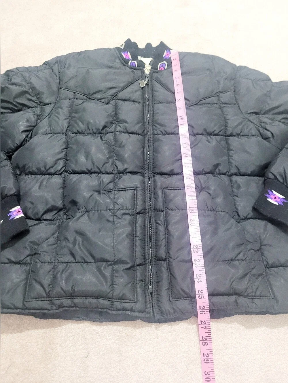 Vintage Walls Blizzard-Pruf USA Insulated Puffer Jacket XL Western Aztec Trim